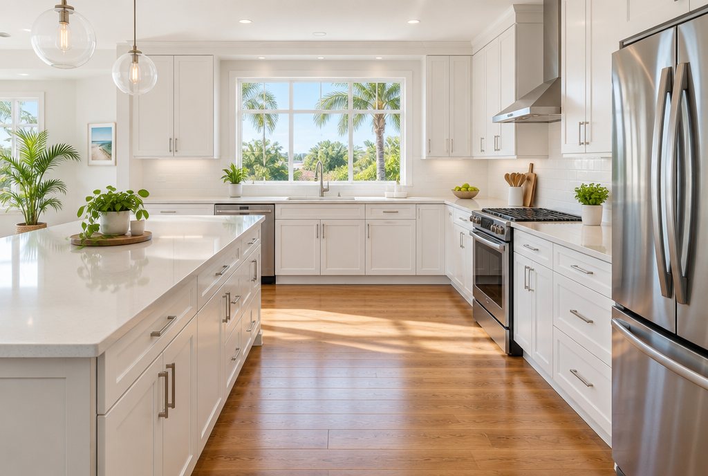 Bright kitchen in a Florida home after a Tidy Up Services clean