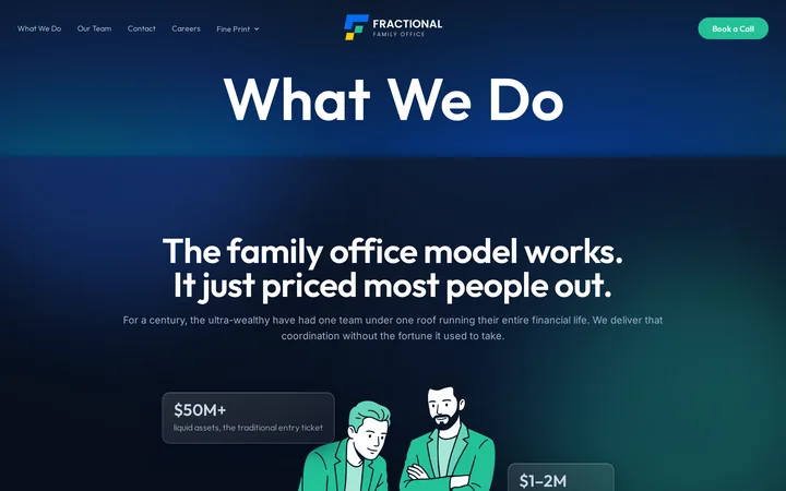 Fractional Family Office website, What We Do page