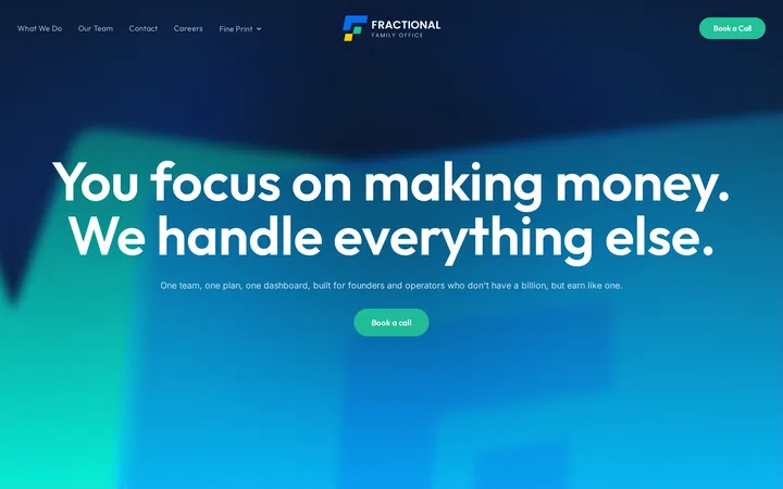 Fractional Family Office website, home page