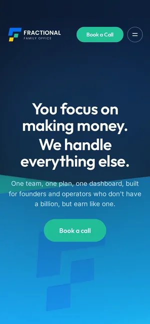 Fractional Family Office website on a phone