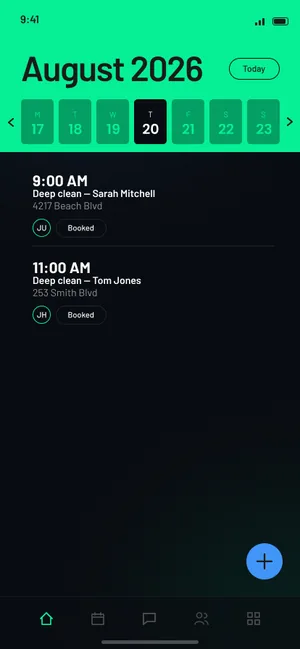 Xaedros app, Schedule day view